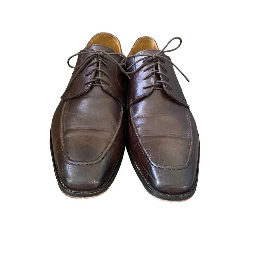 Mercanti Fiorentini Italy 2665 Brown Leather Oxford Shoes Lace up Mens Size 12 M